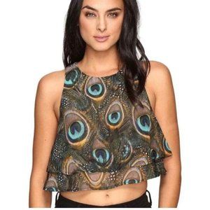 Show me your mumu peacock-print style blouse